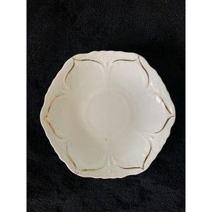 Vintage Antique Orla Germany Saucer, Ivory & Gold color